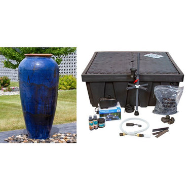 Tuscany FNT50489 Ceramic Triple Vase Complete Fountain Kit Vase Fountain Blue Thumb